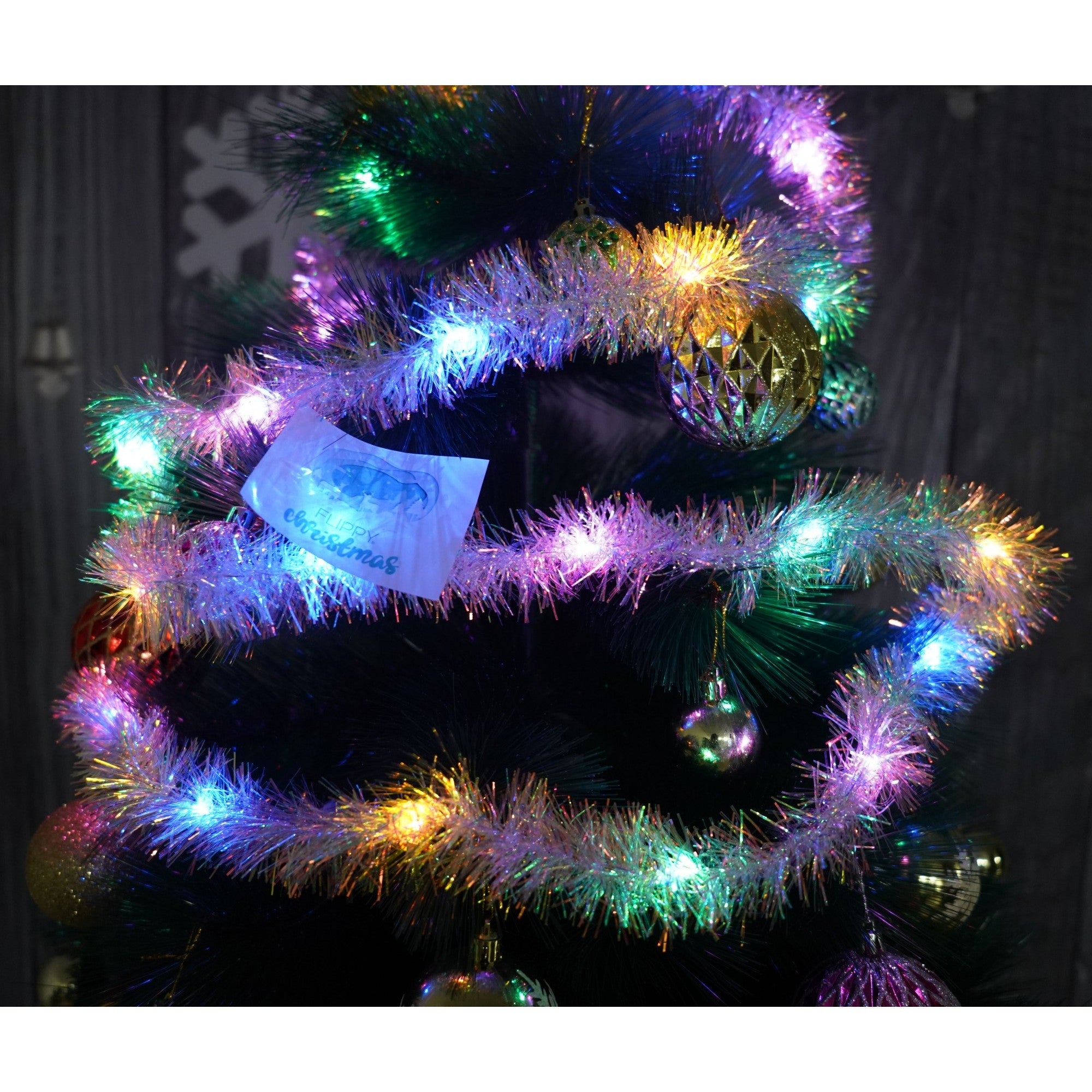 Beteala Craciun cu LED, Multicolora, simpla, 2 m x 5 cm, PVC, Sir, Artificiala, Flippy-2