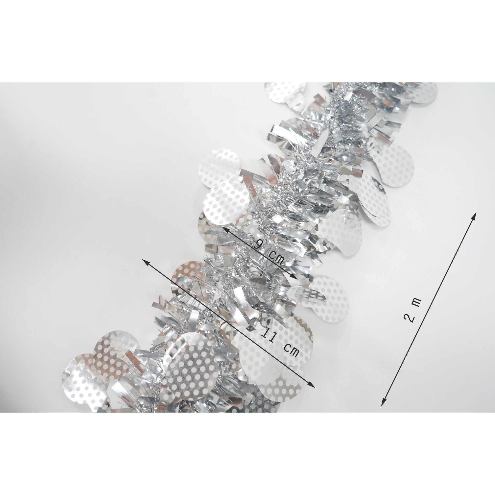Beteala Craciun, Flippy, argintiu, marimea:  2 m x 11 cm x 9 cm material:folie PVC, interior/exterior-10