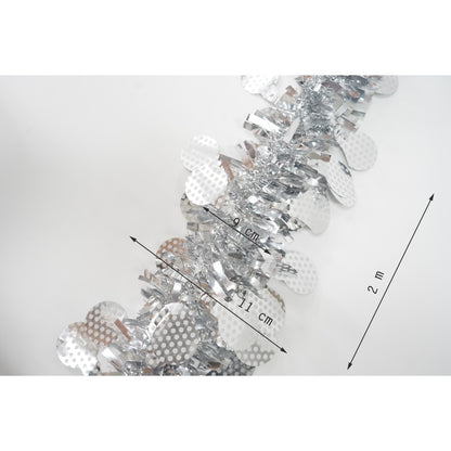 Beteala Craciun, Flippy, argintiu, marimea:  2 m x 11 cm x 9 cm material:folie PVC, interior/exterior-12