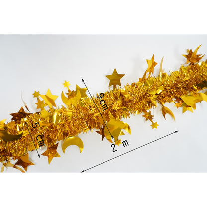 Beteala Craciun, Flippy, auriu, marimea: 2 m x 9 cm x 5 cm material:folie PVC, interior/exterior-5
