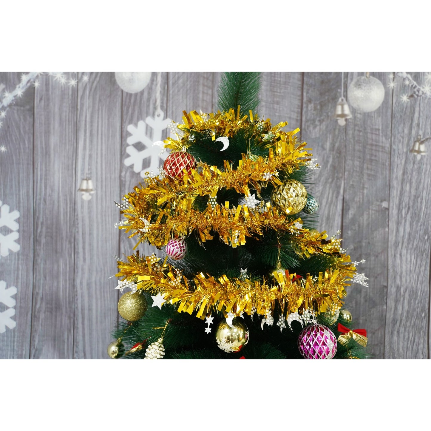 Beteala Craciun, Flippy, auriu, marimea: 2 m x 9 cm x 9 cm material:folie PVC, interior/exterior-7