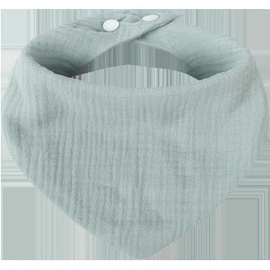 Baveta Triunghiulara din Bumbac pentru Copii, Flippy, 0-12 Luni, 33x32 cm, Rezistenta la apa, Albastra-0