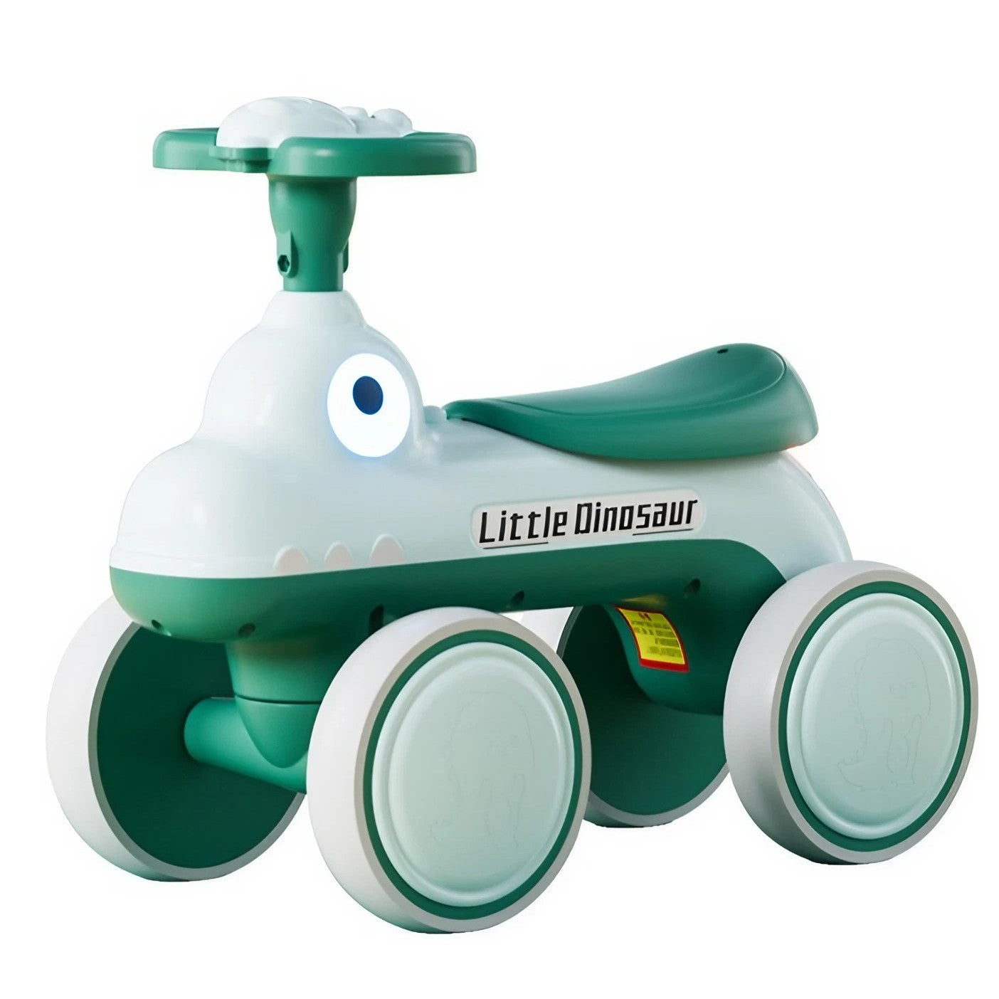 Bicicleta Pentru Copii, Flippy, Fara Pedale, Cu Patru Roti, Din Plastic Rezistent, Fara BPA, Cu Muzica Si Lumini, Model Dinozaur, 50x27x40 Cm, Verde-0