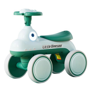 Bicicleta Pentru Copii, Flippy, Fara Pedale, Cu Patru Roti, Din Plastic Rezistent, Fara BPA, Cu Muzica Si Lumini, Model Dinozaur, 50x27x40 Cm, Verde-0
