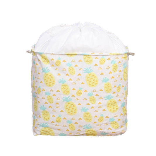 Cutie de Depozitare Pliabila, Flippy, Impermeabila, cu Snur, Capacitate 100 L, cu Manere, 50x50x40cm, Model Ananas, Galben-0