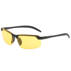 Ochelari pentru Viziune pe Timp de Noapte, Flippy, Polarizati, pentru Condus, Ciclism, cu Lentila Galbena, pentru Protectie, Rama Neagra, Pc, 14 x 3.7 cm, 15.2 g-0