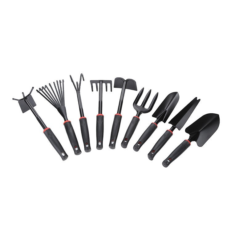 Set 9 Unelte de Gradina Flippy, pentru Plantare Prelucrare Sol si Ingrijire Plante, Material PVC si cardboard, 25 x 14.5 cm, negru-0