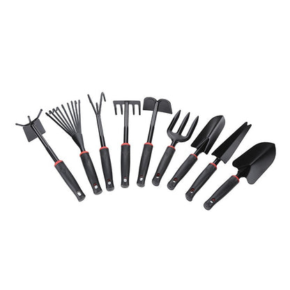 Set 9 Unelte de Gradina Flippy, pentru Plantare Prelucrare Sol si Ingrijire Plante, Material PVC si cardboard, 25 x 14.5 cm, negru-0