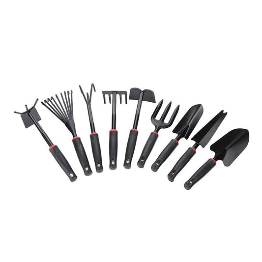 Set 9 Unelte de Gradina Flippy, pentru Plantare Prelucrare Sol si Ingrijire Plante, Material PVC si cardboard, 25 x 14.5 cm, negru-0