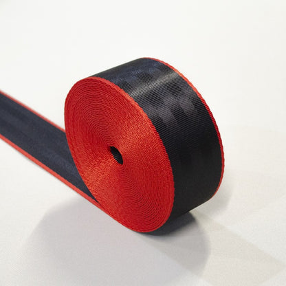 Banda centura de siguranta TUNING, culoare Negru-Rosu, latime 46 mm, pret/m liniar-0