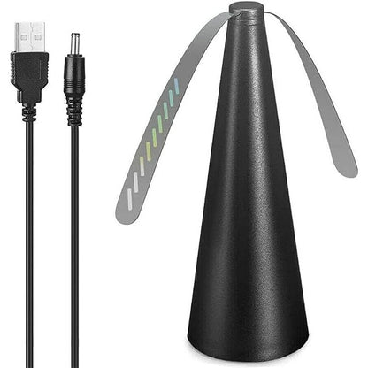 Ventilator Exterior, Flippy, Repelent pentru Muste/Tantari, Cablu USB, Slot Baterii, 9 x 9 x 20 cm, Negru-0
