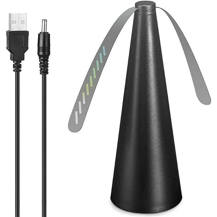 Ventilator Exterior, Flippy, Repelent pentru Muste/Tantari, Cablu USB, Slot Baterii, 9 x 9 x 20 cm, Negru-0