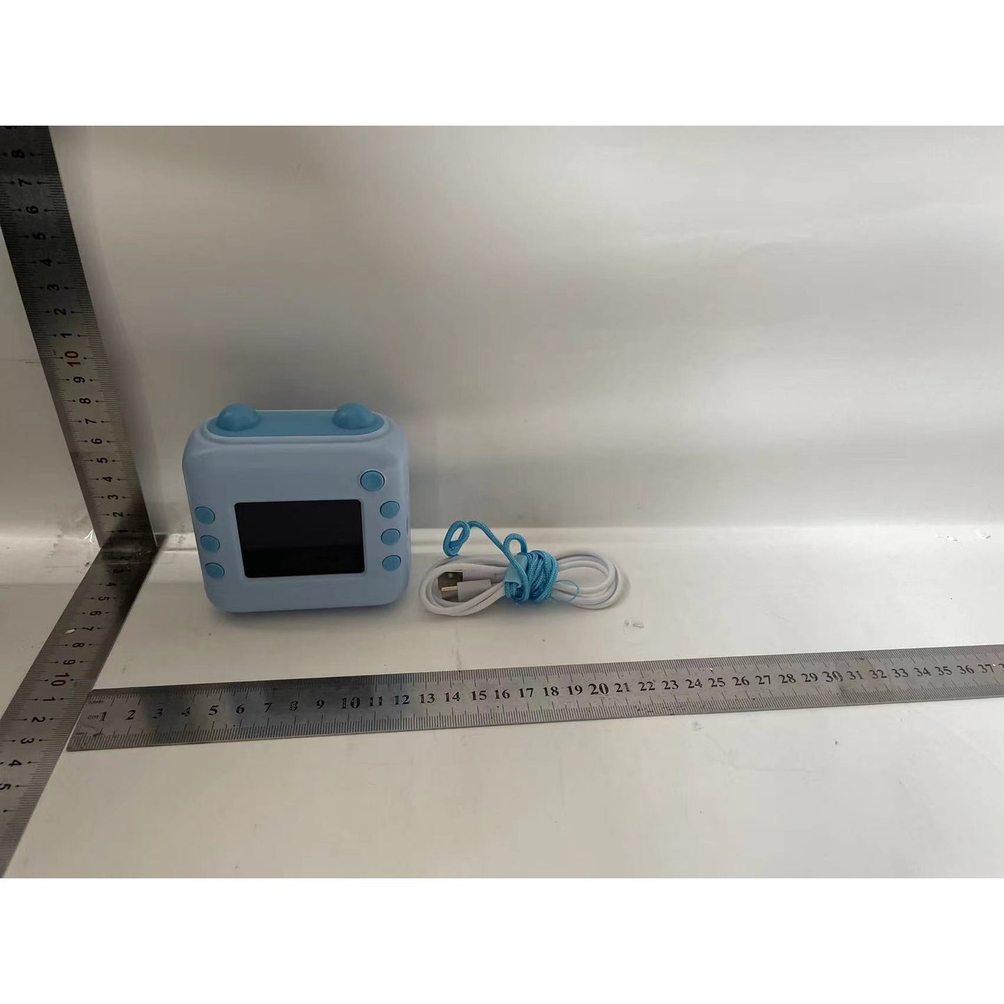 Camera Instantanee pentru Copii, Flippy, cu Functie de Printare, cablu USB-C, Bluetooth, compatibil iOS/Android, Imprimare APP, Model Iepuras, Albastru-1