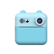 Camera Instantanee pentru Copii, Flippy, cu Functie de Printare, cablu USB-C, Bluetooth, compatibil iOS/Android, Imprimare APP, Model Iepuras, Albastru-0