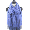 Esarfa din casmir cu perle - Blue
