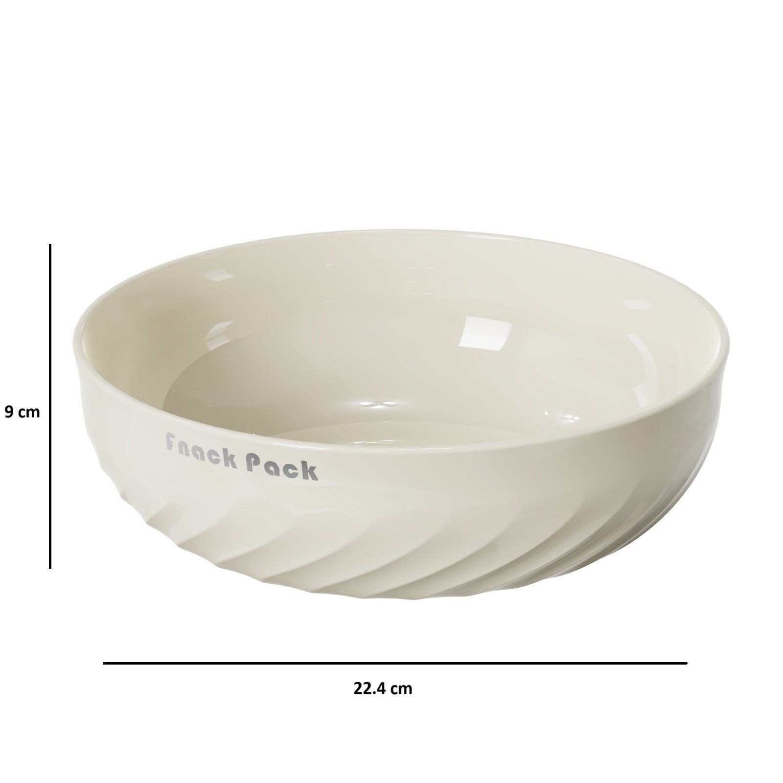 Bol cu un Singur Strat, Flippy, pentru Fructe, Legume, Snacks, 22.4x9 cm, Crem-2