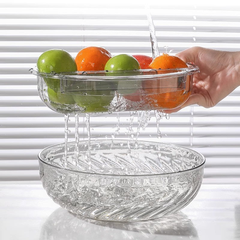 Bol cu un Singur Strat, Flippy, pentru Fructe, Legume, Snacks, 22.4x9 cm, Transparent-3