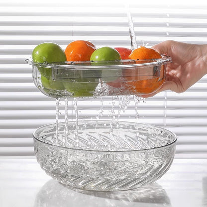 Bol cu un Singur Strat, Flippy, pentru Fructe, Legume, Snacks, 22.4x9 cm, Transparent-3