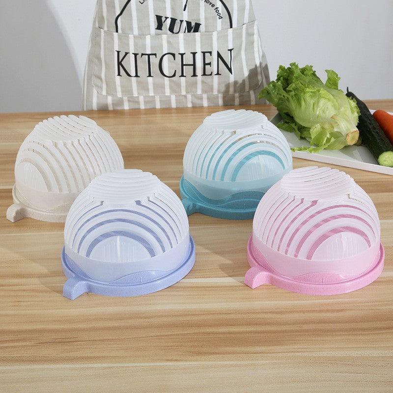 Bol Feliator pentru Salata, Flippy, Castron Multifunctional pentru Legume si Fructe, pentru Spalat si Taiat Legumele, cu Scurgere si Tocator, Ergonomic, Protectie pentru Maini, 21x18.5x11.5 cm, Roz-8
