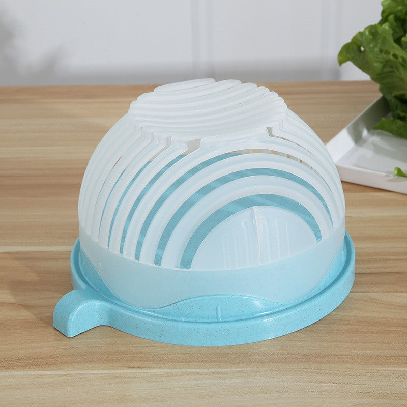Bol Feliator pentru Salata, Flippy, Castron Multifunctional pentru Legume si Fructe, pentru Spalat si Taiat Legumele, cu Scurgere si Tocator, Ergonomic, Protectie pentru Maini, 21x18.5x11.5 cm, Albastru-8