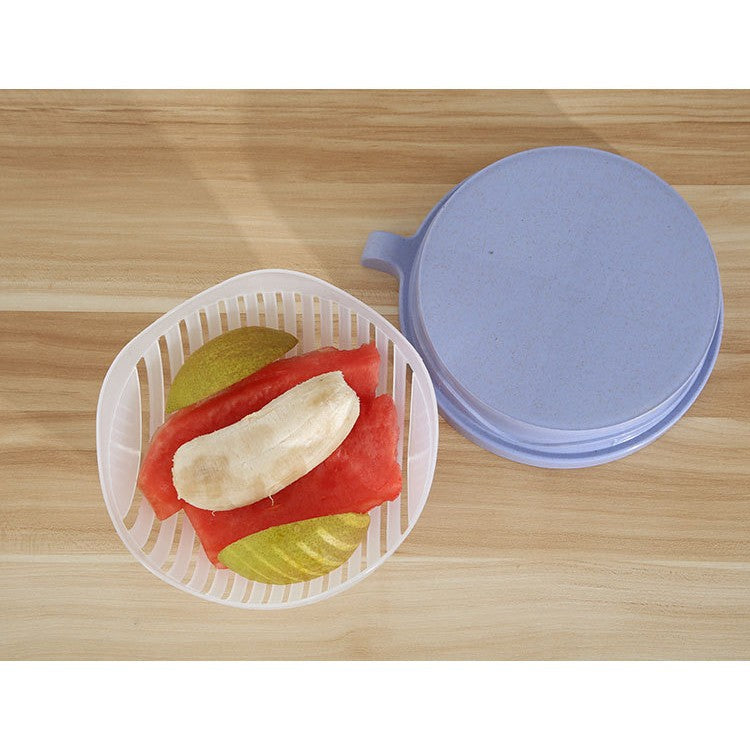 Bol Feliator pentru Salata, Flippy, Castron Multifunctional pentru Legume si Fructe, pentru Spalat si Taiat Legumele, cu Scurgere si Tocator, Ergonomic, Protectie pentru Maini, 21x18.5x11.5 cm, Mov-5