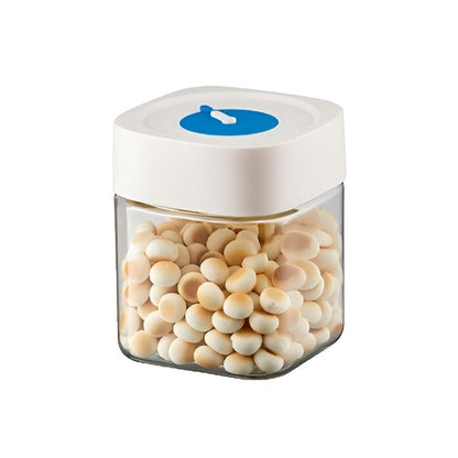 Borcan din Sticla de Inalta Calitate, Flippy, Capac Ermetic, Uz Casnic, Depozitarea Condimentelor sau a Alimentelor Umede si Uscate, 750 mL, 10x10x12.2 cm, Alb-0