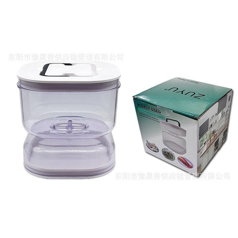 Borcan pentru Muraturi, Flippy, cu Separator pentru Lichide, Ermetic, Termorezistent, Tip Clepsidra, 1400 ml, ABS, Alb, 13.5x9.5 cm-1