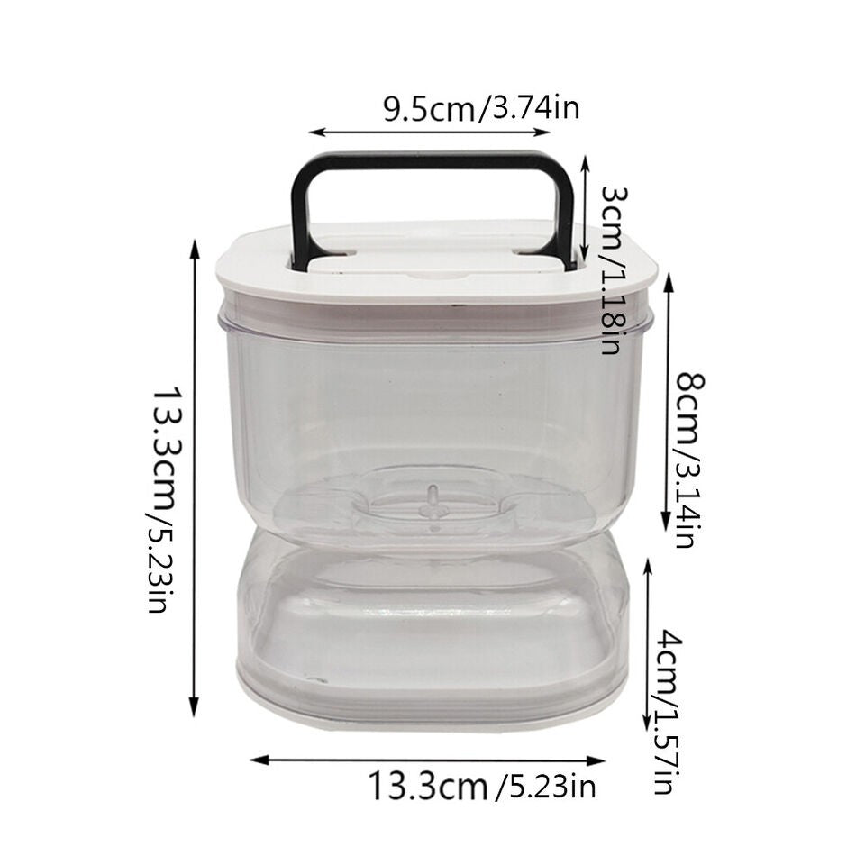 Borcan pentru Muraturi, Flippy, cu Separator pentru Lichide, Ermetic, Termorezistent, Tip Clepsidra, 1400 ml, ABS, Alb, 13.5x9.5 cm-5