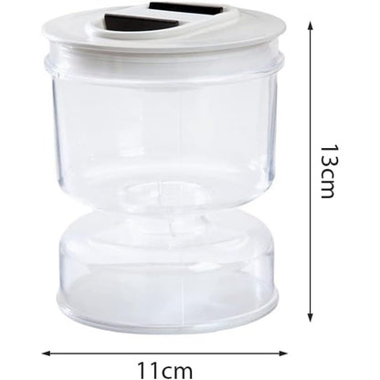 Borcan pentru Muraturi, Flippy, cu Separator pentru Lichide, Ermetic, Termorezistent, Tip Clepsidra, 800 ml, ABS, Alb, 13x11 cm-2