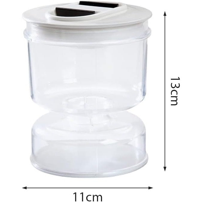 Borcan pentru Muraturi, Flippy, cu Separator pentru Lichide, Ermetic, Termorezistent, Tip Clepsidra, 800 ml, ABS, Alb, 13x11 cm-2