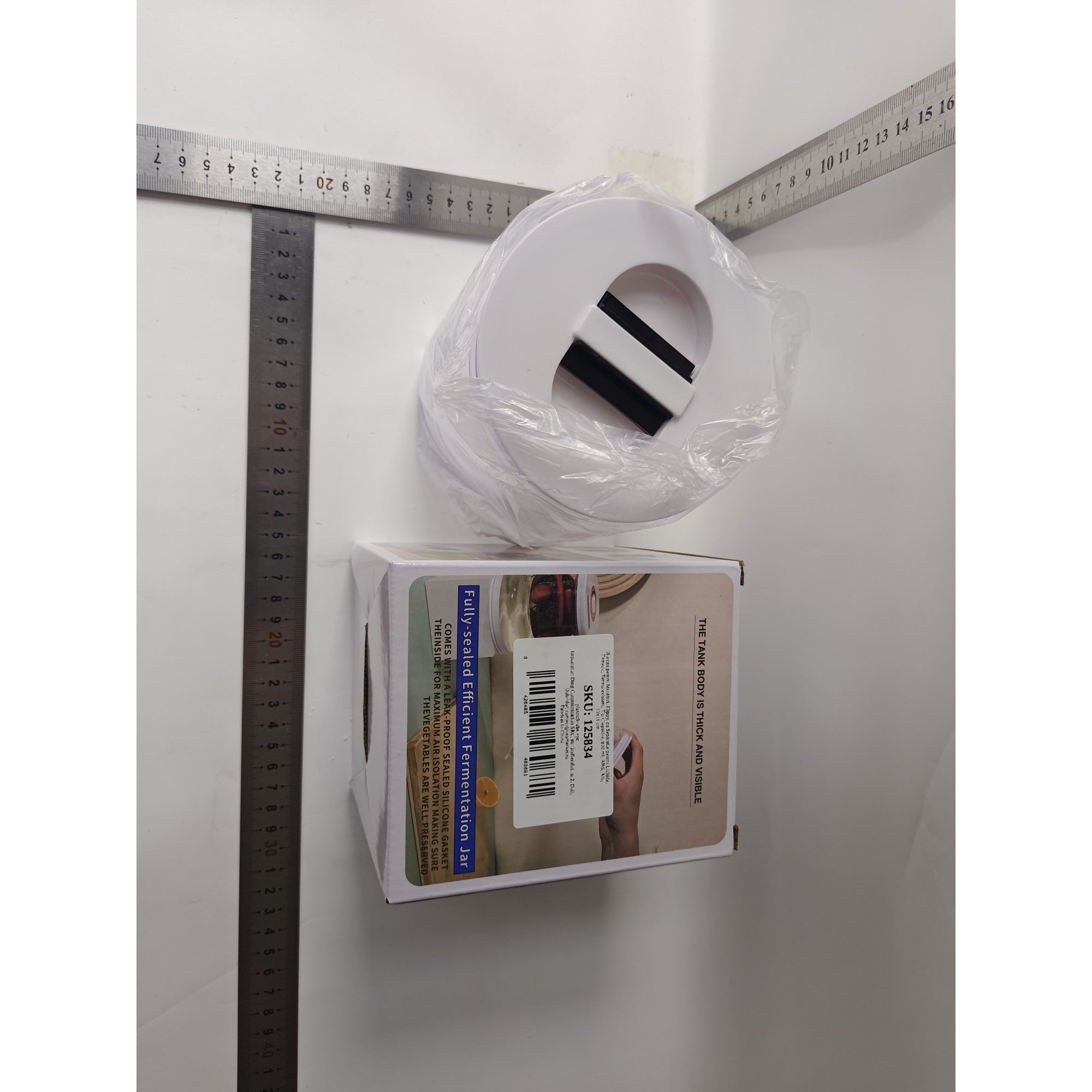 Borcan pentru Muraturi, Flippy, cu Separator pentru Lichide, Ermetic, Termorezistent, Tip Clepsidra, 800 ml, ABS, Alb, 13x11 cm-5