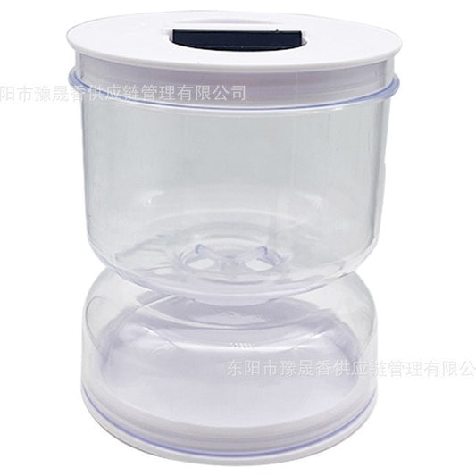 Borcan pentru Muraturi, Flippy, cu Separator pentru Lichide, Ermetic, Termorezistent, Tip Clepsidra, 800 ml, ABS, Alb, 13x11 cm-0