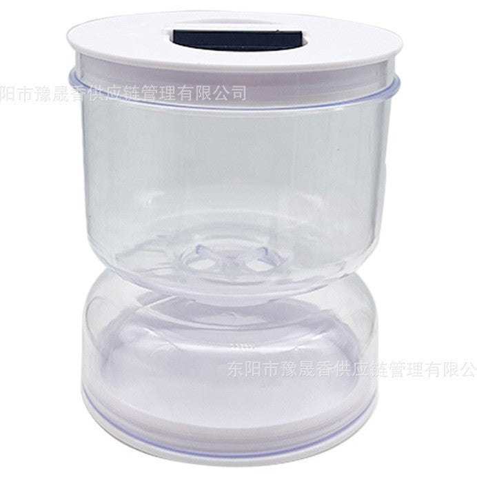 Borcan pentru Muraturi, Flippy, cu Separator pentru Lichide, Ermetic, Termorezistent, Tip Clepsidra, 800 ml, ABS, Alb, 13x11 cm-0