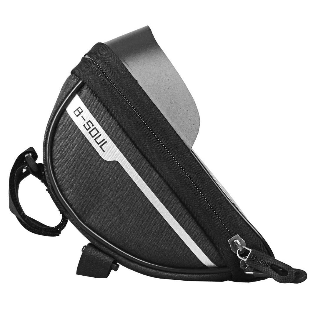 Borseta bicicleta impermeabila cu husa pentru telefon Flippy, montare pe ghidon, compatibila cu telefoane de pana la 16 cm, spatiu depozitare, 18.5x9.5 cm, negru-8
