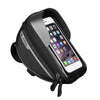 Borseta bicicleta impermeabila cu husa pentru telefon Flippy, montare pe ghidon, compatibila cu telefoane de pana la 16 cm, spatiu depozitare, 18.5x9.5 cm, negru-0
