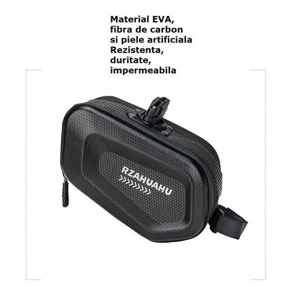 Borseta pentru bicicleta Flippy, Hard Shell, material piele artificiala si carbon, 20x12x11.5 cm, prindere de sa, capacitate 2L, impermeabila, negru-5