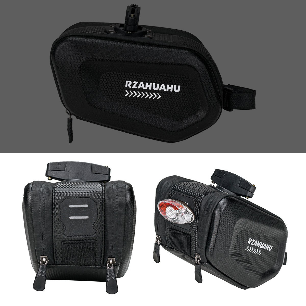 Borseta pentru bicicleta Flippy, Hard Shell, material piele artificiala si carbon, 20x12x11.5 cm, prindere de sa, capacitate 2L, impermeabila, negru-8