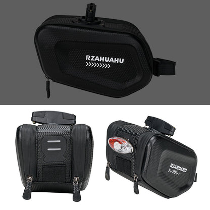 Borseta pentru bicicleta Flippy, Hard Shell, material piele artificiala si carbon, 20x12x11.5 cm, prindere de sa, capacitate 2L, impermeabila, negru-8