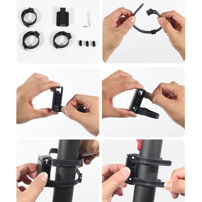 Borseta pentru bicicleta/trotineta Flippy, spatiu de depozitare, antisoc, waterproof, cu fermoar, 3L, material carbon si plastic dur,  pentru trotineta electrica scuter, bicicleta, negru-6