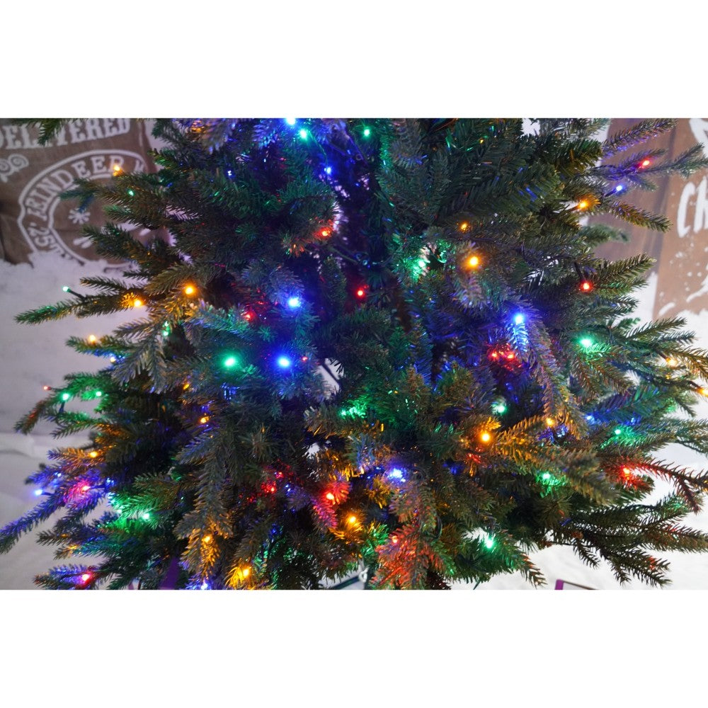Brad Artificial de Craciun, Becuri led incluse in ramuri, pentru interior/exterior, inaltime 180 cm, diametru 128 cm, 1246 ramuri, Flippy, verde, suport metalic inclus-5