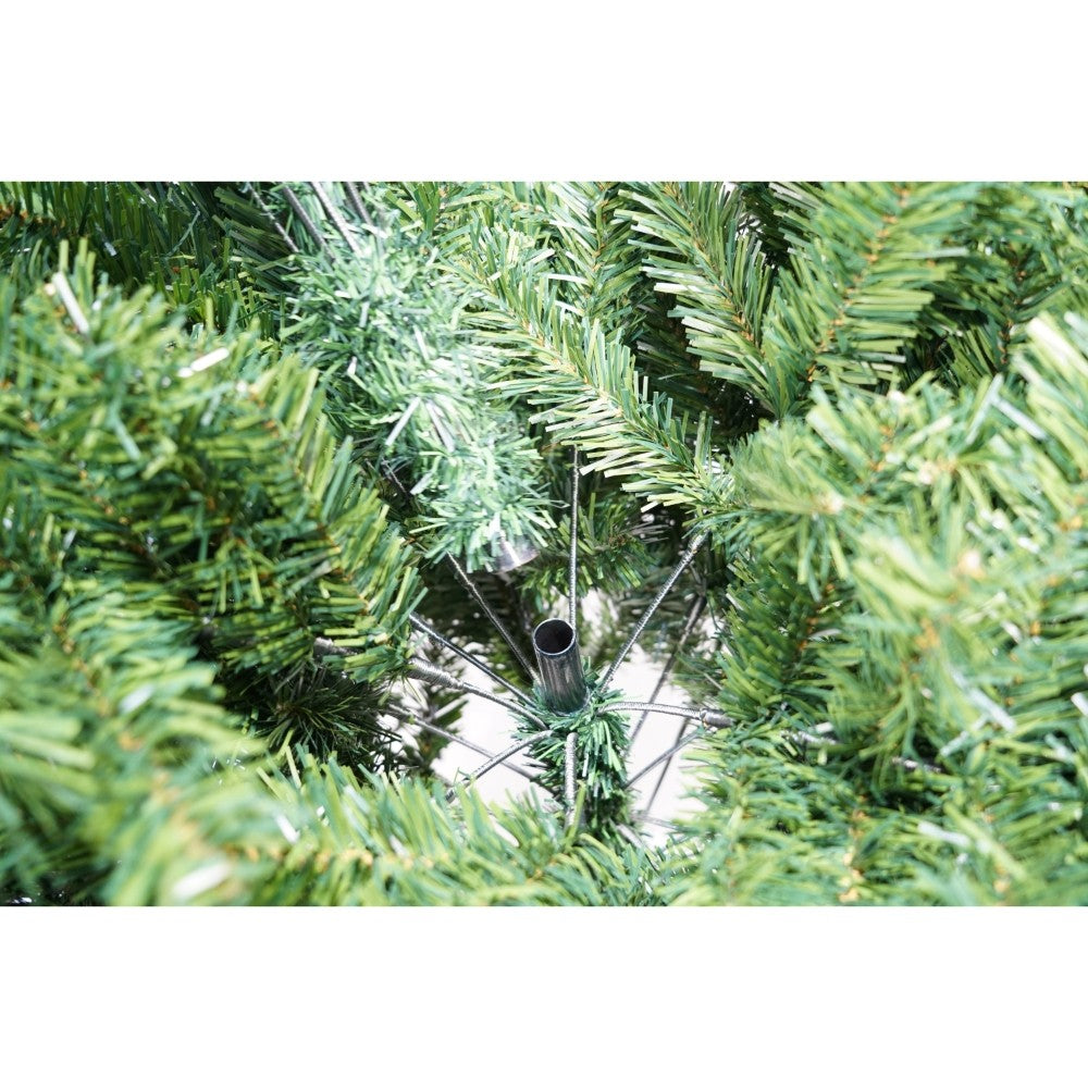 Brad artificial de Craciun, clasic, pentru interior/exterior, inaltime 210 cm, diametru 106 cm, 663 ramuri, Flippy, verde, suport metalic inclus-2