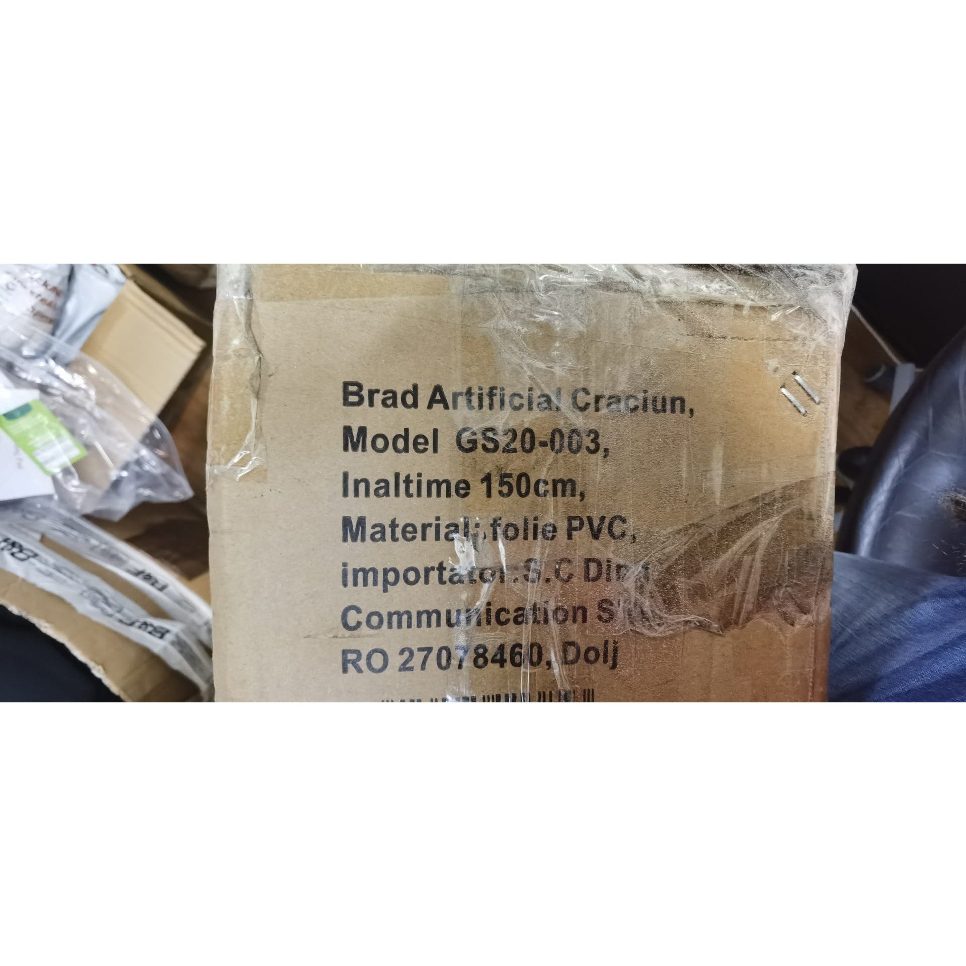 Brad Artificial de Craciun, Flippy, 1.5 m inaltime, Verde, Pulverizat complet alb-tip zapada, Interior/ Exterior, Ramuri bogate, Resigilat-6