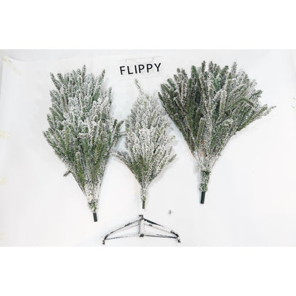Brad Artificial de Craciun, Flippy, 1.8 m inaltime, Verde, Pulverizat alb-tip zapada, Diametru inferior 110 cm, Interior/ Exterior-11