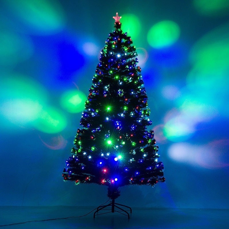 Brad Artificial de Craciun, Flippy, 1.80 m inaltime, Verde, Becuri Led incluse in ramuri, Diametru inferior 137 cm, Interior/ Exterior-1