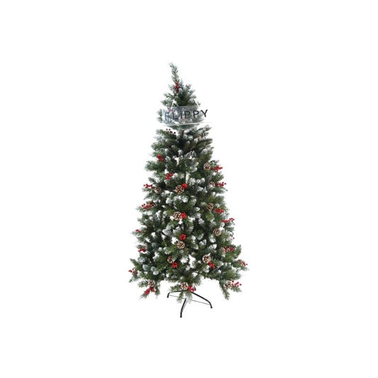 Brad Artificial de Craciun, Flippy, Sectionat pentru Perete/ Colt, 1.50 m inaltime, Verde, Decorat, Diametru Inferior 83 cm, Interior/ Exterior-0