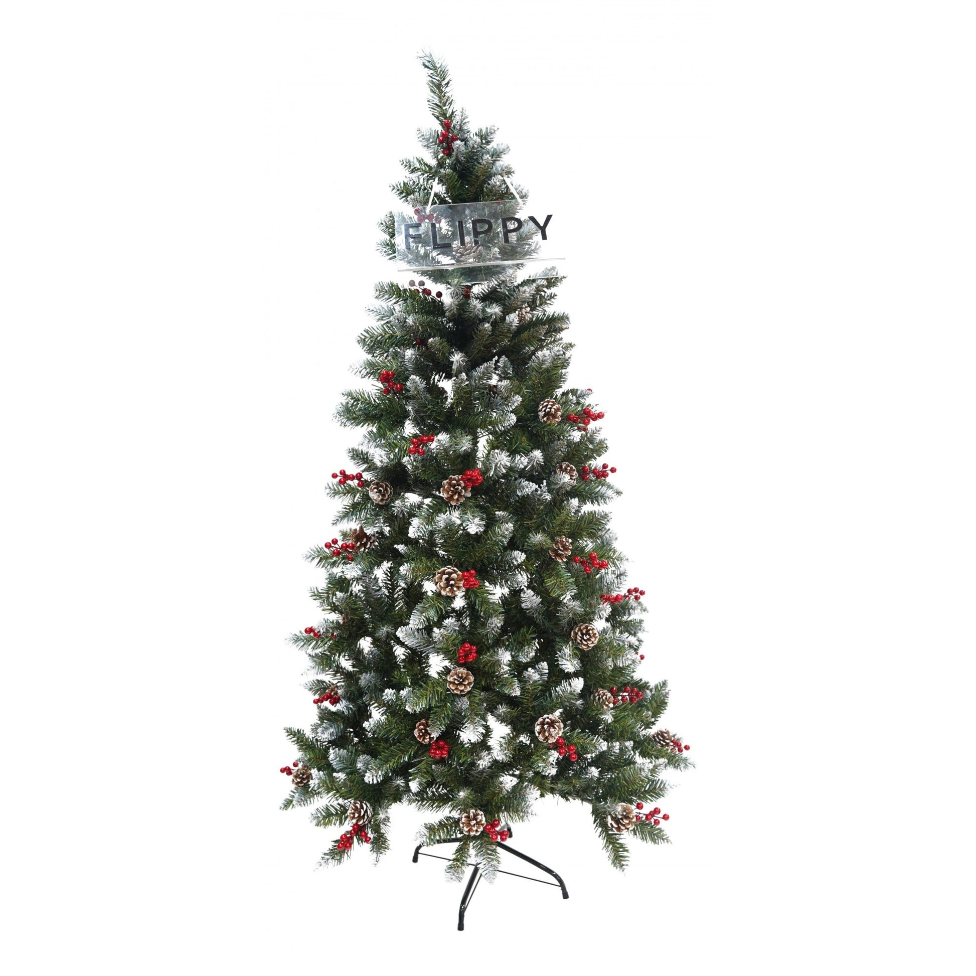 Brad Artificial de Craciun, Flippy, Sectionat pentru Perete/ Colt, 1.80 m inaltime, Verde, Decorat, Diametru Inferior 95 cm, Interior/ Exterior-6