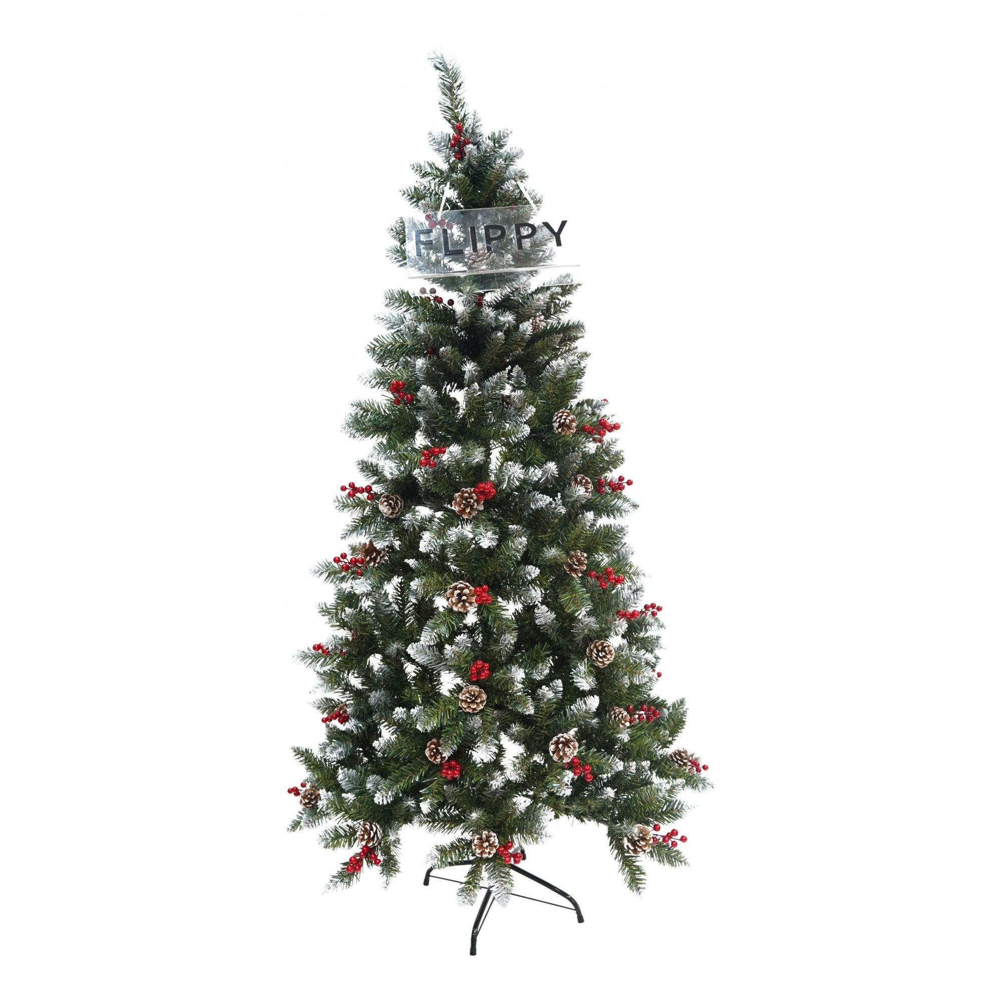 Brad Artificial de Craciun, Flippy, Sectionat pentru Perete/ Colt, 1.80 m inaltime, Verde, Decorat, Diametru Inferior 95 cm, Interior/ Exterior-6