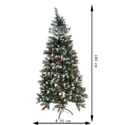 Brad Artificial de Craciun, Flippy, Sectionat pentru Perete/ Colt, 1.80 m inaltime, Verde, Decorat, Diametru Inferior 95 cm, Interior/ Exterior-14