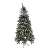 Brad Artificial de Craciun, Flippy, Sectionat pentru Perete/ Colt, 1.80 m inaltime, Verde, Decorat, Diametru Inferior 95 cm, Interior/ Exterior-0