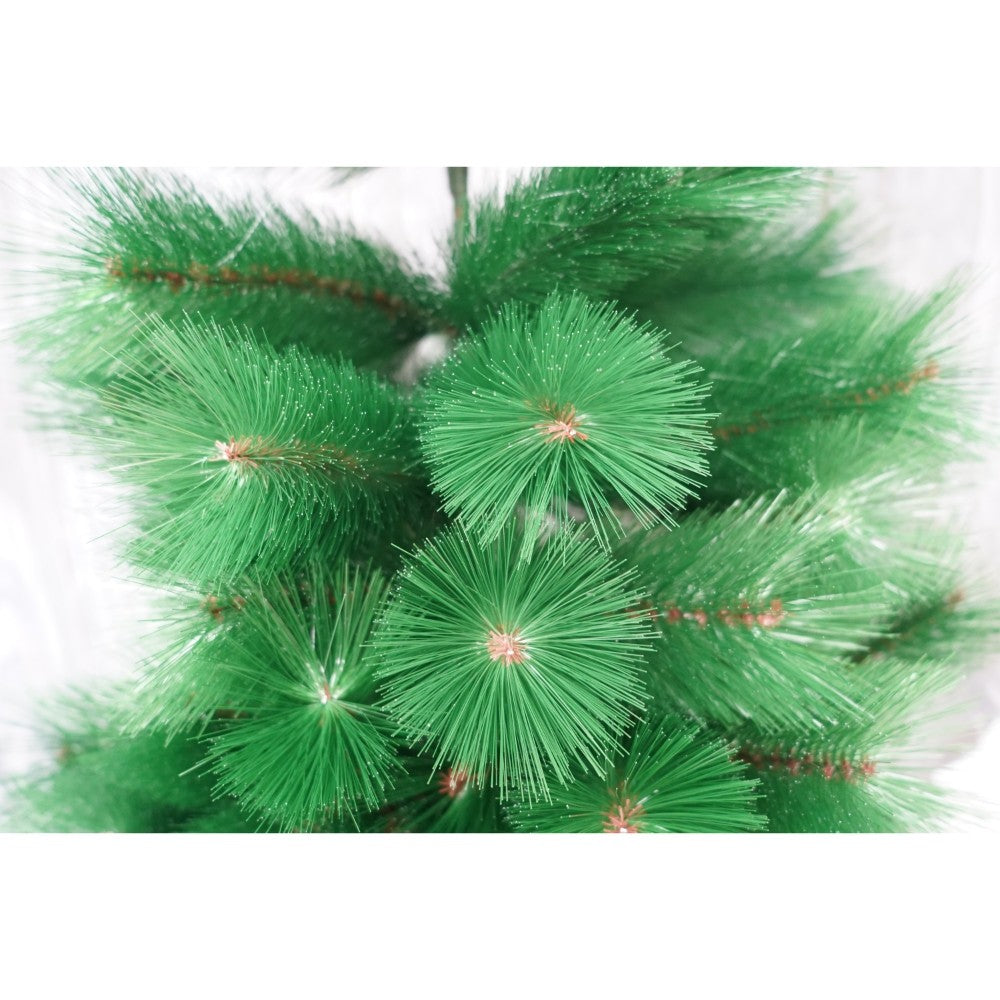 Brad artificial de Craciun tip pin, clasic, pentru interior/exterior, inaltime 210 cm, Flippy, verde, suport metalic inclus-2